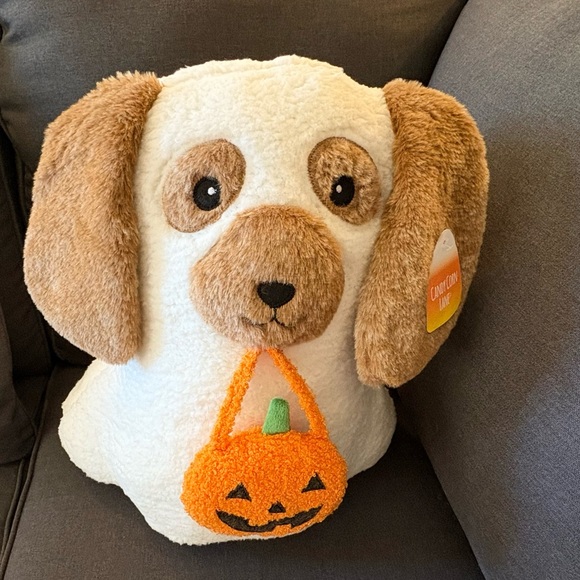 Candy Corn Lane Other - NWT Candy Corn Lane Halloween Ghost Dog w/jack-o’-lantern Sherpa Pillow